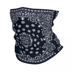 Paisley Bandana Print Neck Gaiter Women Men UV Protection Winter Bohemian Style Scarf for Ski