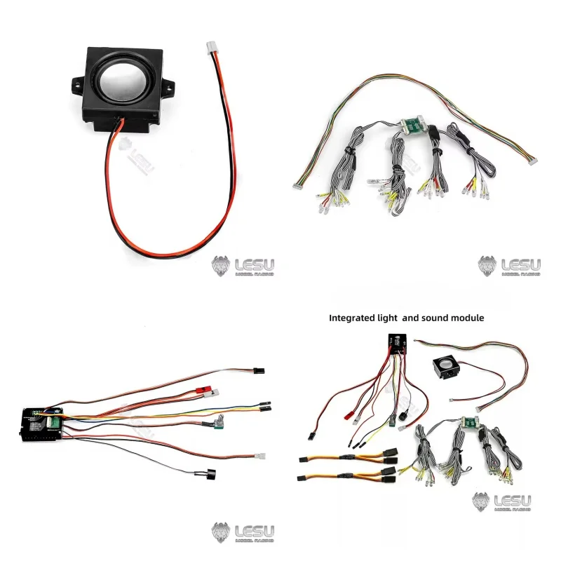 LESU EL-007 conjunto de módulo de sonido y iluminación integrado Euro Truck L6 V6 V8 cuatro efectos de sonido adecuados para actualización de vehículos RC