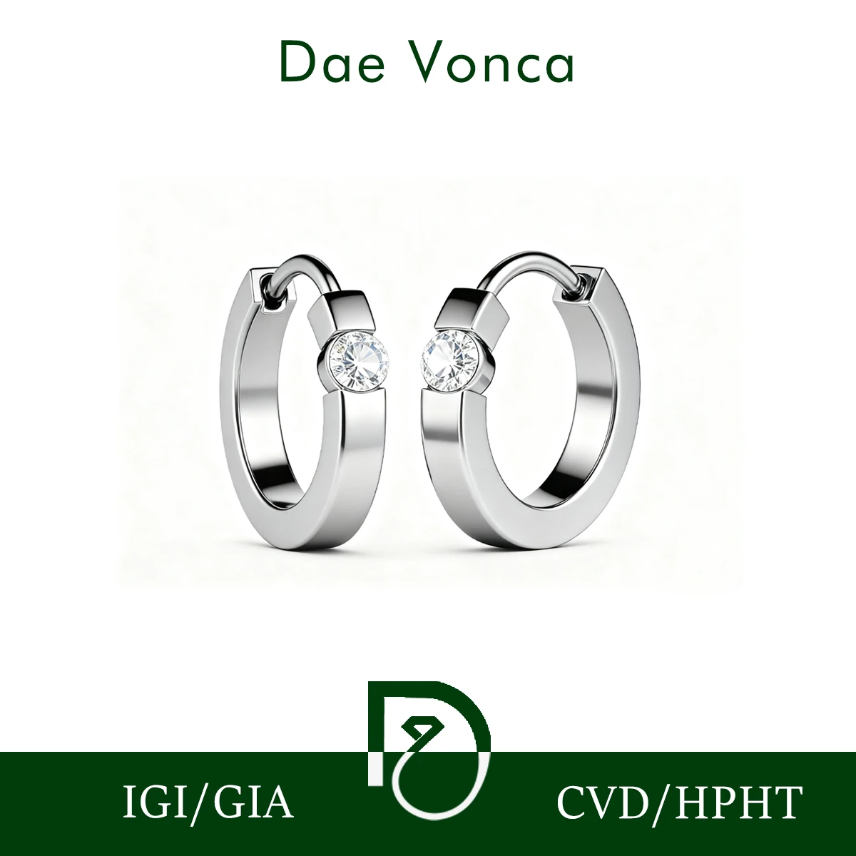 

PT950 Lab Grown Diamond Hoop Earrings Support Customized 14K/18K Gold Hoop Loop Earrings For Women Gift