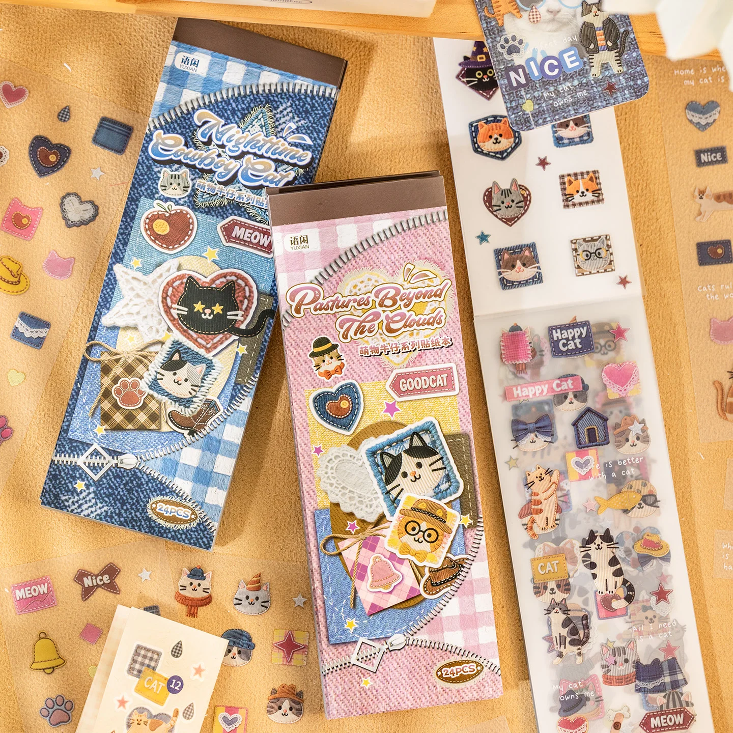 24sheets Cute Cowboy Collection Kawaii Ins Versatile Decorative Materials Die Cutting Stickers Book DIY Diary Scrapbook