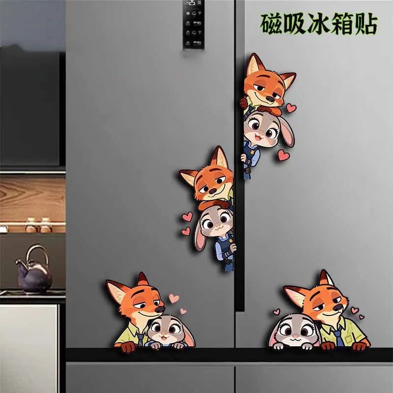 ديزني زوتوبيا مغناطيس الثلاجة المغناطيسي نيك جودي جودة عالية الكرتون البضائع ديكور المنزل الثلاجة لطيف تصميم القلب هدية #1