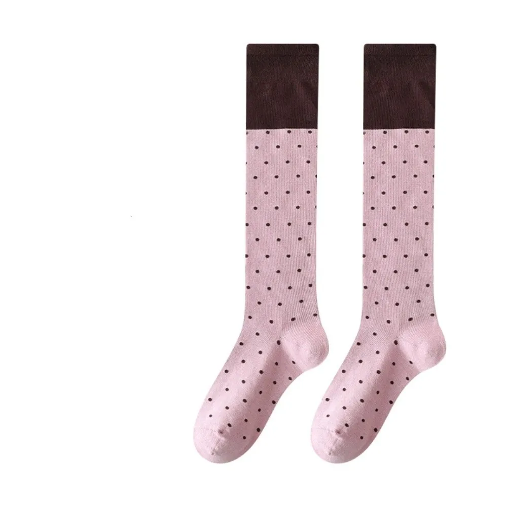 

Fashion Korean Style Long Socks Color Matching Elastic Women Stockings Cotton Knee High Socks Women