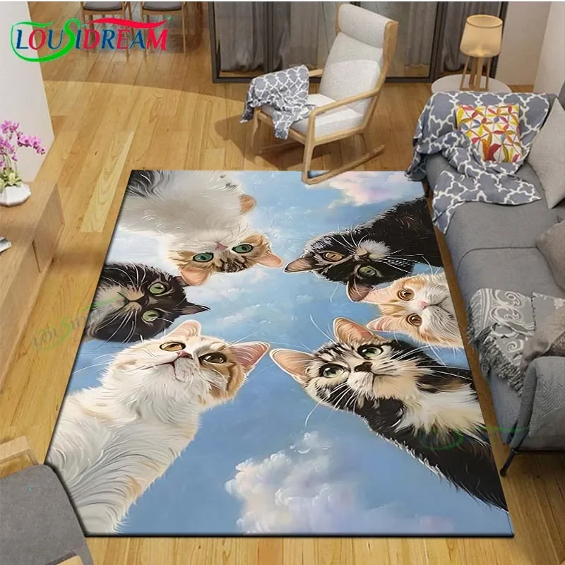 

3D Fashion Exquisite painting Cat Printed Carpets Living Room Anti-Skid Area Rug Kids Bedroom Mats Yoga Mat Large Carpet Decor