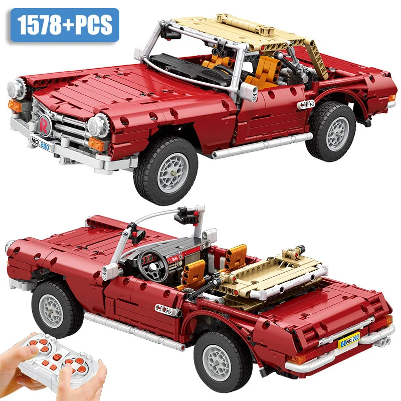 

Technical MOC 1578pcs 280SL Vintage Car Building Blocks DIY City Racing Car RC Retro Vehicle Bricks Toys For Children Boys Gifts