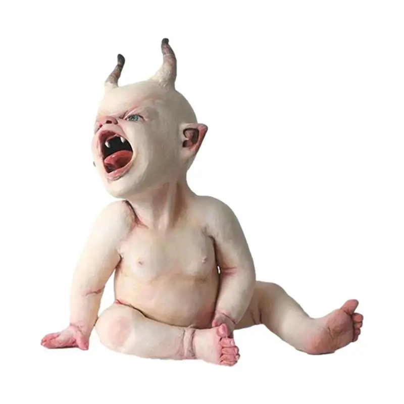 Halloween Horror Baby Statue Handmade Doll Ornaments Resin Craft  Zombie Baby Doll Figurine Collection Model for home decor