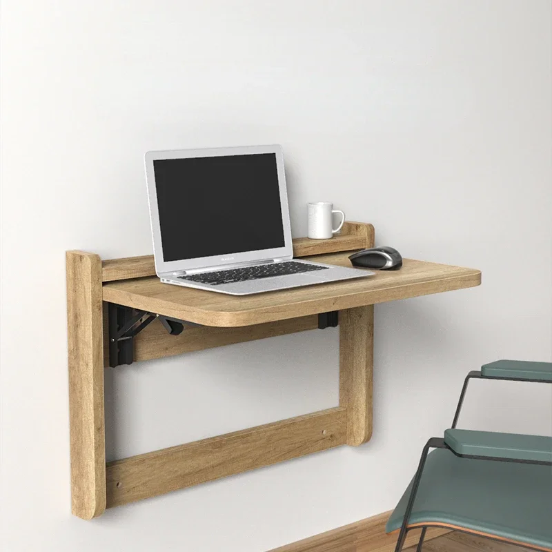 Creative Folding Table For Laptop Telescopic Wall Hanging Solid Wood Reading Desk Small Hanging Wall Multifunctional Office Desk
