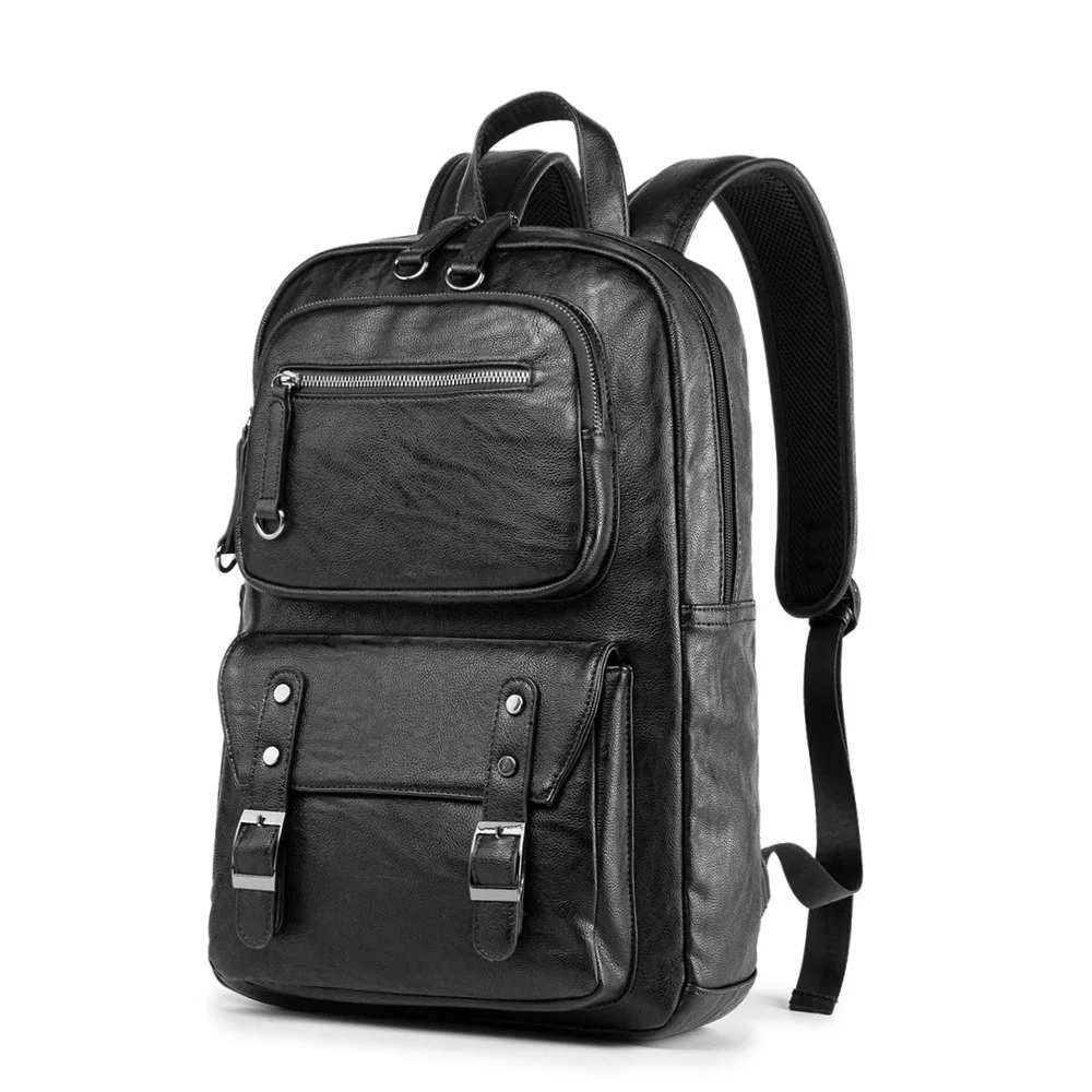 Leather Man Laptop Bag Free Shipping Fashion Men Backpacks Large Capacity Business Travel Bag Korean Male School Bag