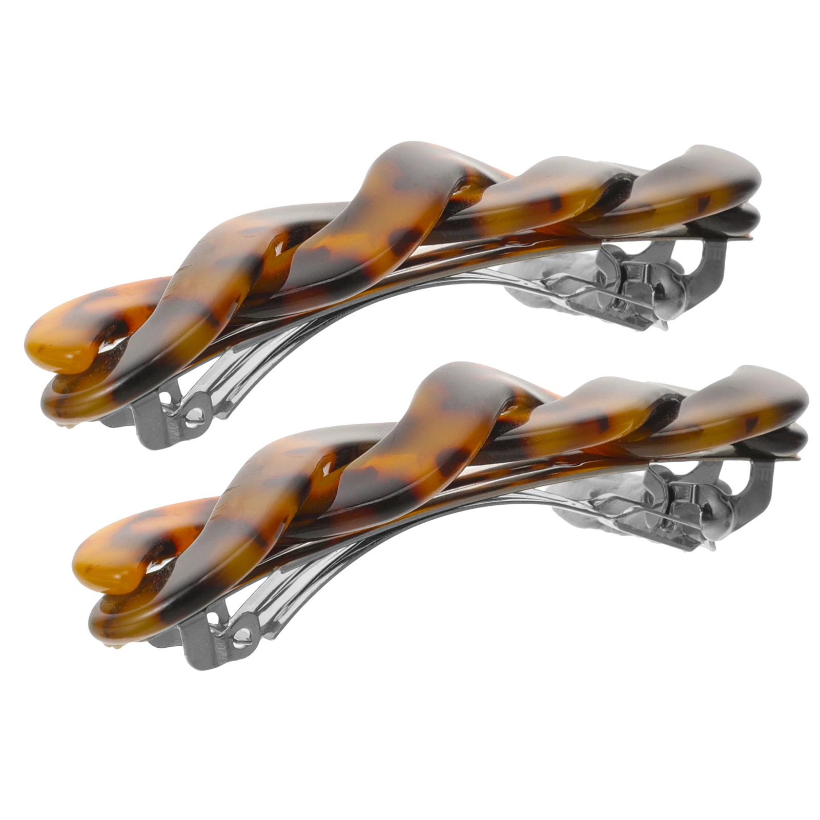 

2pcs Twisted Hairpins Elegant Pattern Spring Clips for Women Girls Acetate Sheet Decorative Accessories Fix Hair