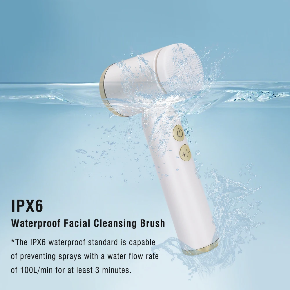 فرشاة تنظيف الوجه الكهربائية، 6 رؤوس بديلة + فرشاة تنظيف بشاشة LED لتنظيف الوجه - أداة التنظيف النهائية #3