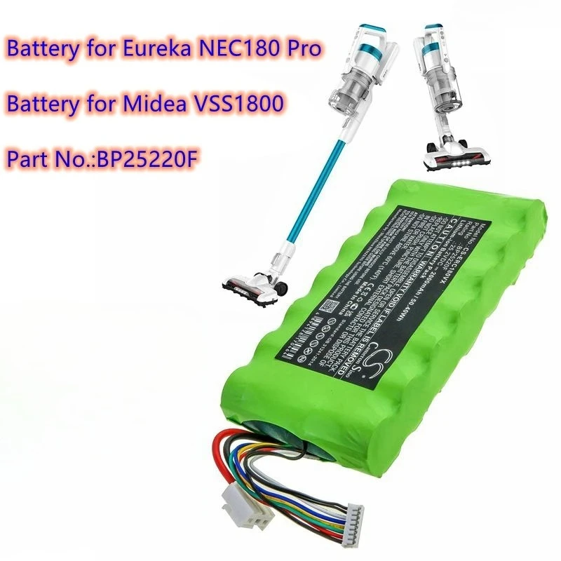 

Аккумулятор для пылесоса 25,2 В/2000 мАч BP25220F для Eureka NEC180 Pro, Midea VSS1800