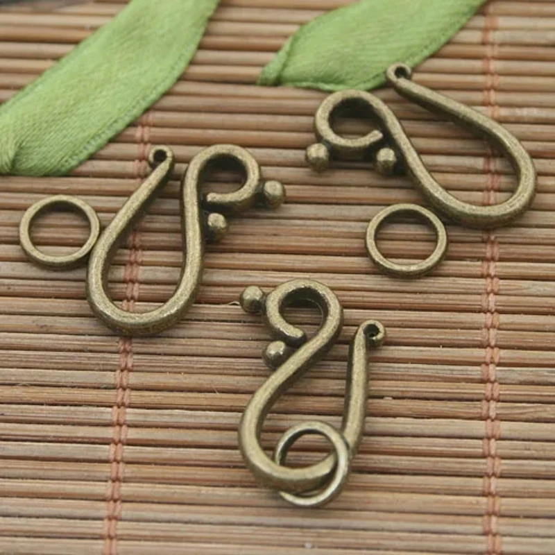 

20sets 21*14mm Bronze Tone Hook Toggle Clasps H3164 Beads for Jewelry Making