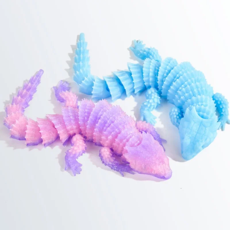 3D Printed Articulated Lizard Figurine Flexible Movable Joints Creative Desktop Home Decor Gift