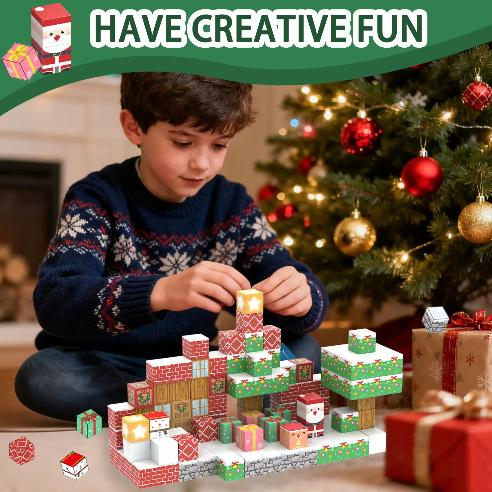 اللبنات المغناطيسية مشهد شرطة المدينة هدية عيد الميلاد الشخصيات العسكرية الألغام طفل لغز DIY بناء لعبة تعليمية الهدايا