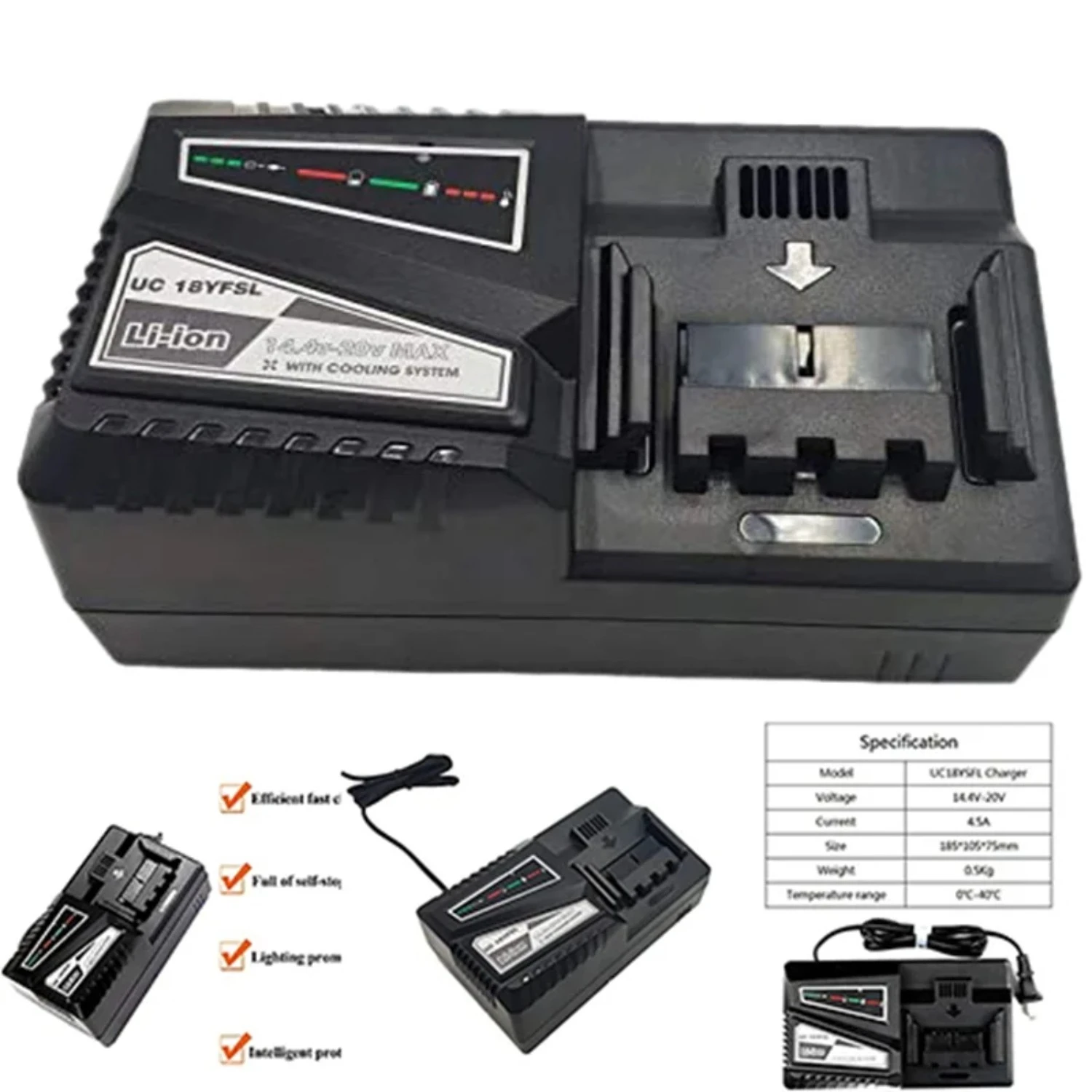 

UC18YFSL Lithium Battery Charger for Hitachi 14.4V- 18V Li-ion Battery BSL1815 BSL1820 BSL1825 BSL1840 BSL1850 BSL1860 UC18YKSL
