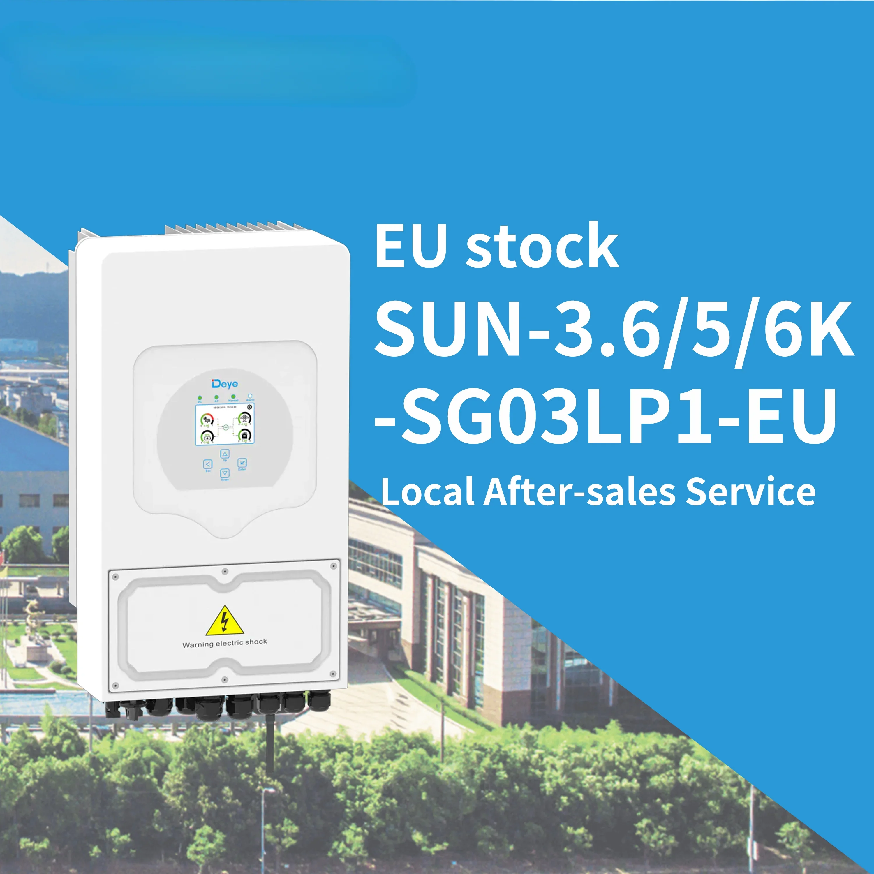 

Deyes SUN-3.6/5/6K-SG03LP1-EU 48V LV Battery Single Phase Deyes SUN-5K-SG03LP1-EU Hybrid Solar Inverter 3.6KW 5KW 6KW EU Stock