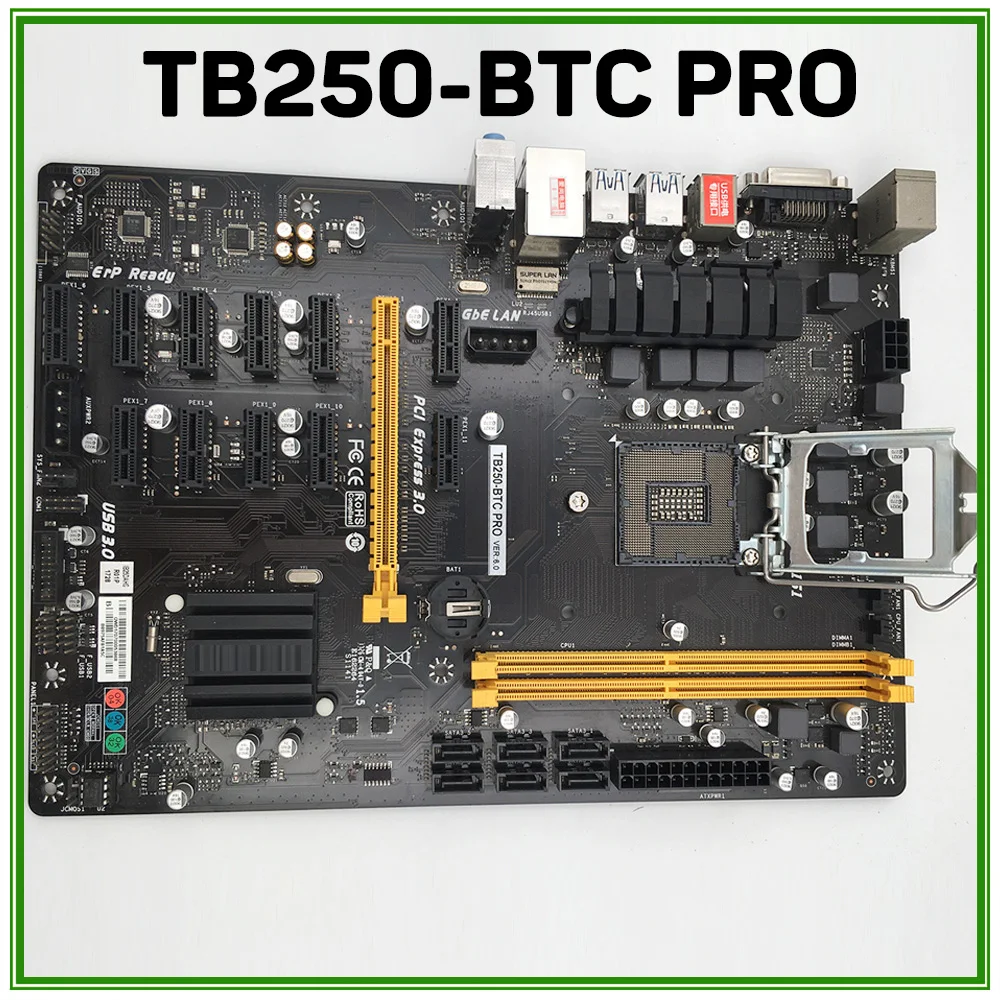 Desktop Motherboard 12 Graphics Slots LGA1151 DDR4 Support GTX1060 TB250-BTC PRO