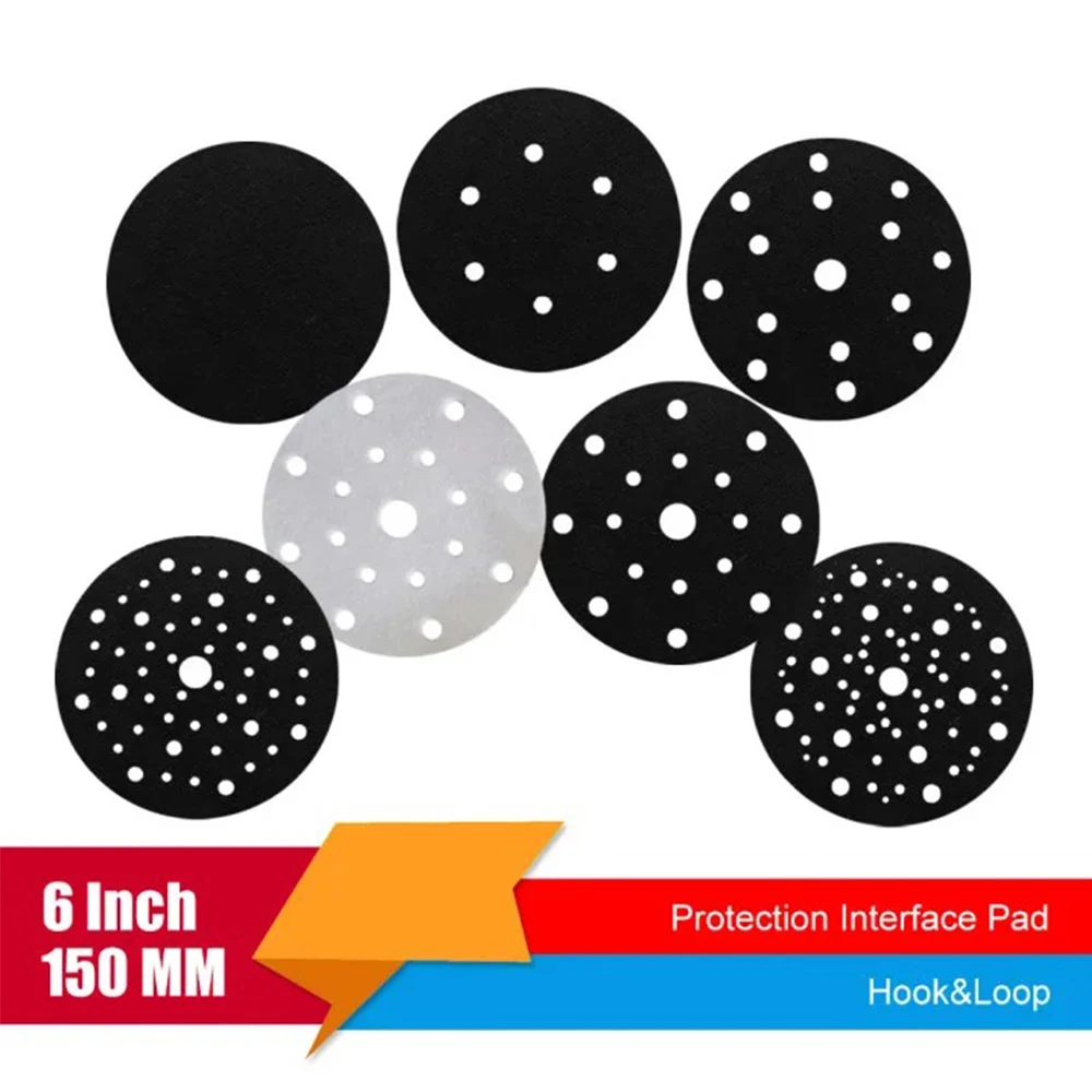 6 Inch 150 MM Multi-Hole Interface Pad Protection Disc Power Tool for Sander Sanding Pad Polishing & Grinding - Hook and Loop