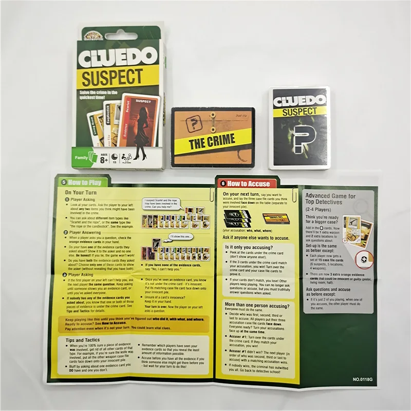 Cluedo Card Game Classic Mystery Game Entertainment Multiplayer Interactieve Kaarten