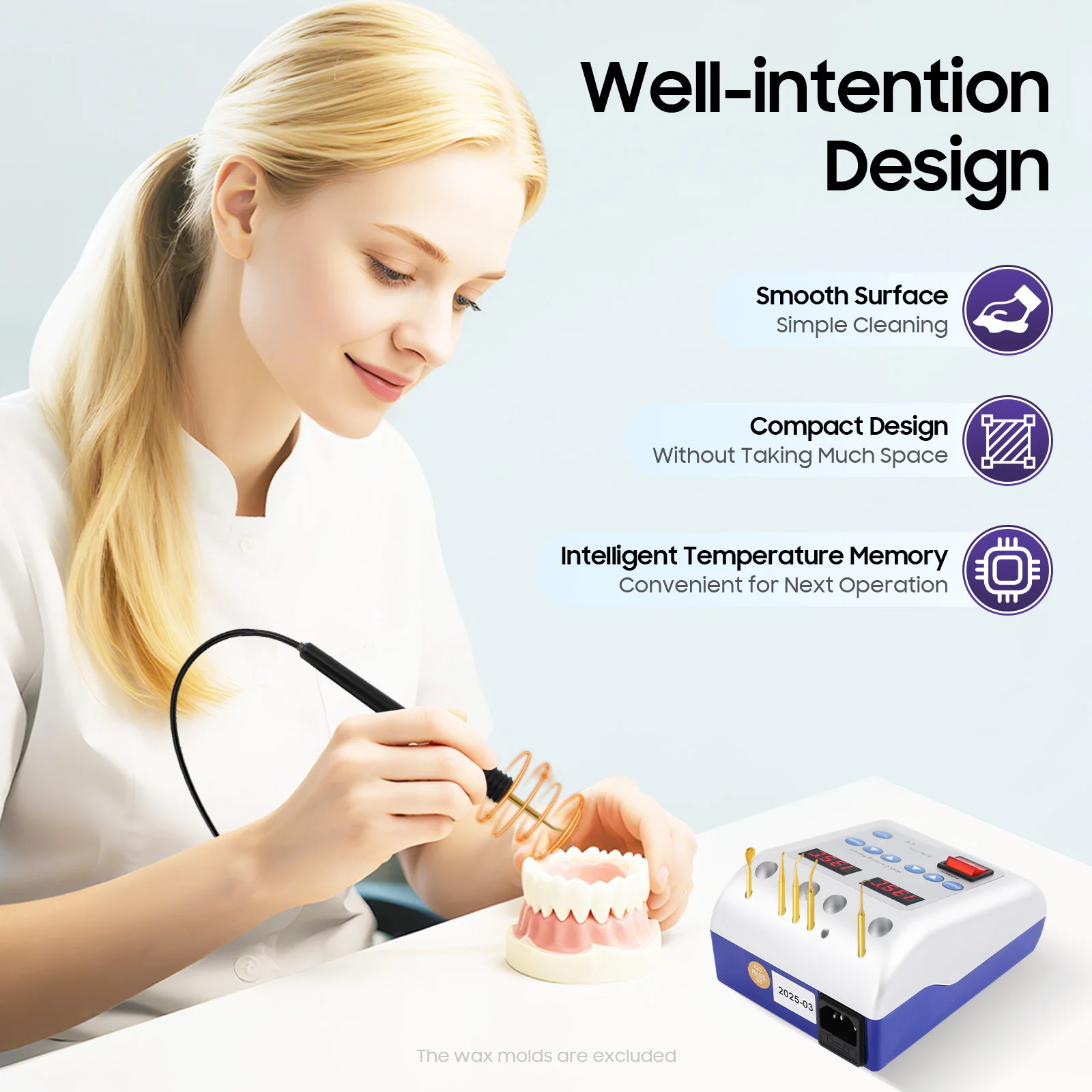 

Professional Dual Pen Electric Dental Wax Knife, 6 Tips Wax Carving Tool with Adjustable Temp 122-392°F for Dentists, Jewelry, M