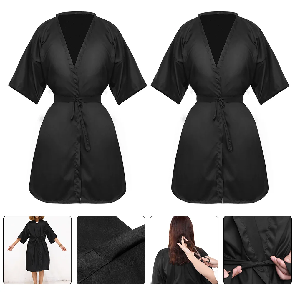 

2 Pcs Barber Suit Smock Apron Dress Shop Cape Major Make up Hair Dyeing Gown Salon Protective Cloth Cutting Man