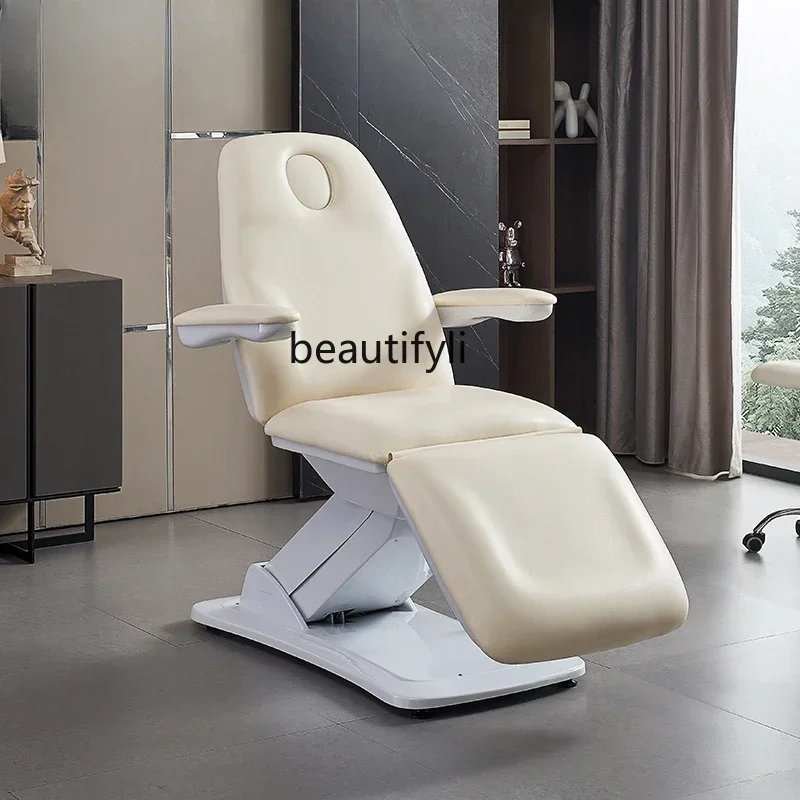 سرير تجميل كهربائي لتدليك الجسم، رفع متعدد الوظائف، تسخين لصالونات التجميل، أريكة وشم قابلة للطي