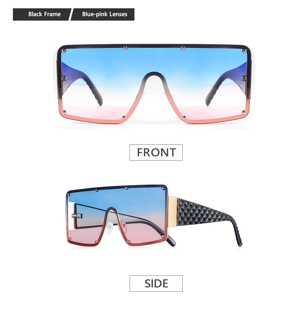 CRIXALIS Damen-Sonnenbrille mit großem Rahmen, quadratisch, Y2K-Marke, Vintage-Sonnenbrille, Schildbrille, UV400-Schutz, Sonnenbrille für Damen – Detail 12
