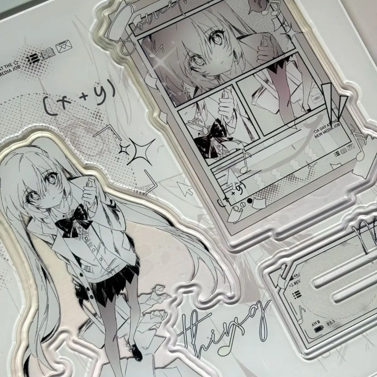 10 سنتيمتر هاتسون ميكو أبيض وأسود الاكريليك المدرجات-مشهد الحرم الجامعي JK موحدة على الوجهين سطح المكتب الحلي