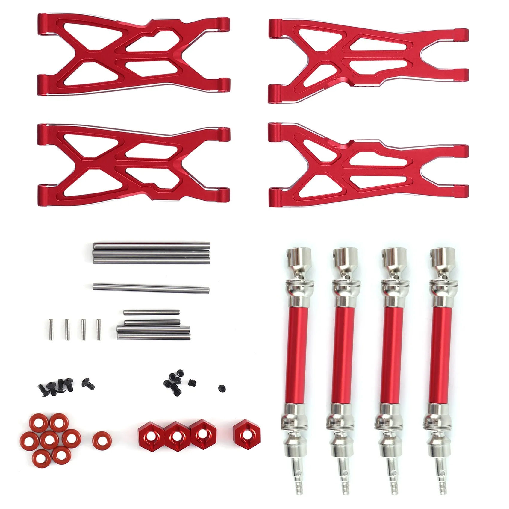 

XX-Suspension Arm Drive Shaft CVD RC Car Upgrades Parts Front And Rear Replacement For ARRMA 1/10 Big Rock 4X4 V3 3S BLX Red