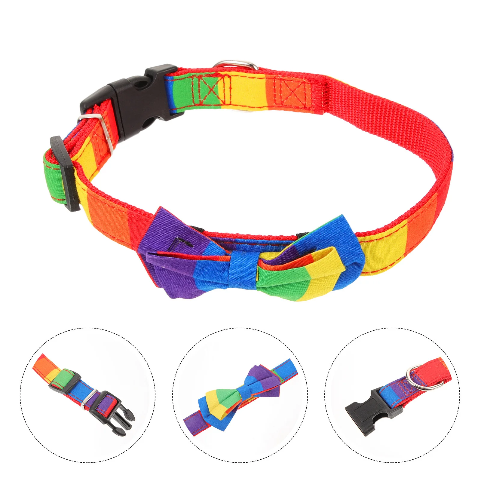 

Rainbow Butterfly Bow Cat Collar Adjustable For Kitten Puppy Pet Party Wedding Christmas Photo Accessory Dog Collar Rainbow