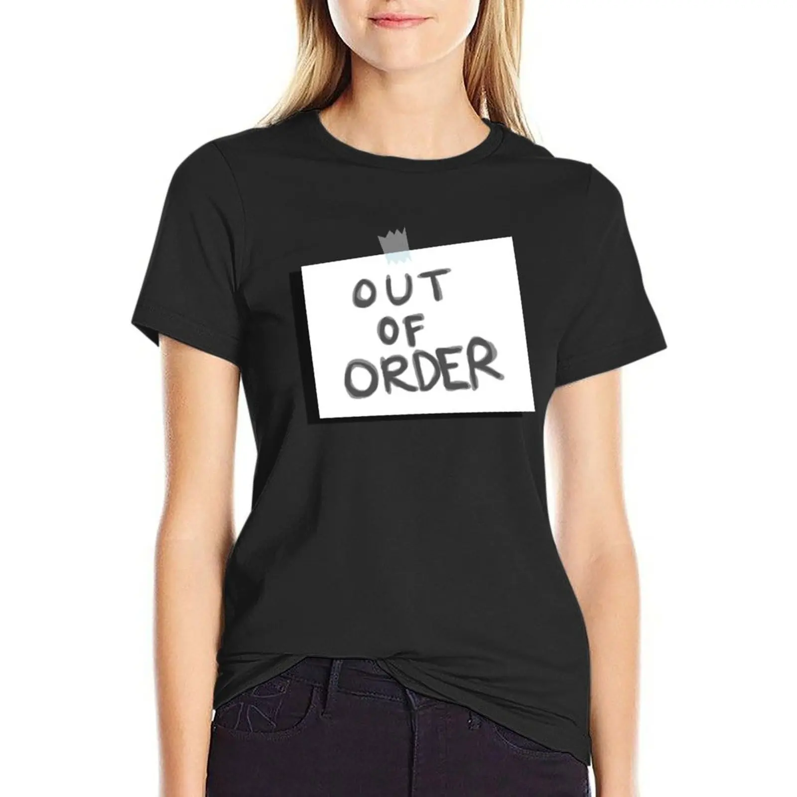 Out of Order T-Shirt tops animal print shirt for girls funny white t-shirts for Women