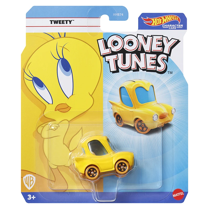 Hot Wheels 2024 Character Car Kung Fu Panda Looney Tunes Tweety Grogu The Mandalorian 1/64 Diecast Cars Model Toy Set of 7 HHB74