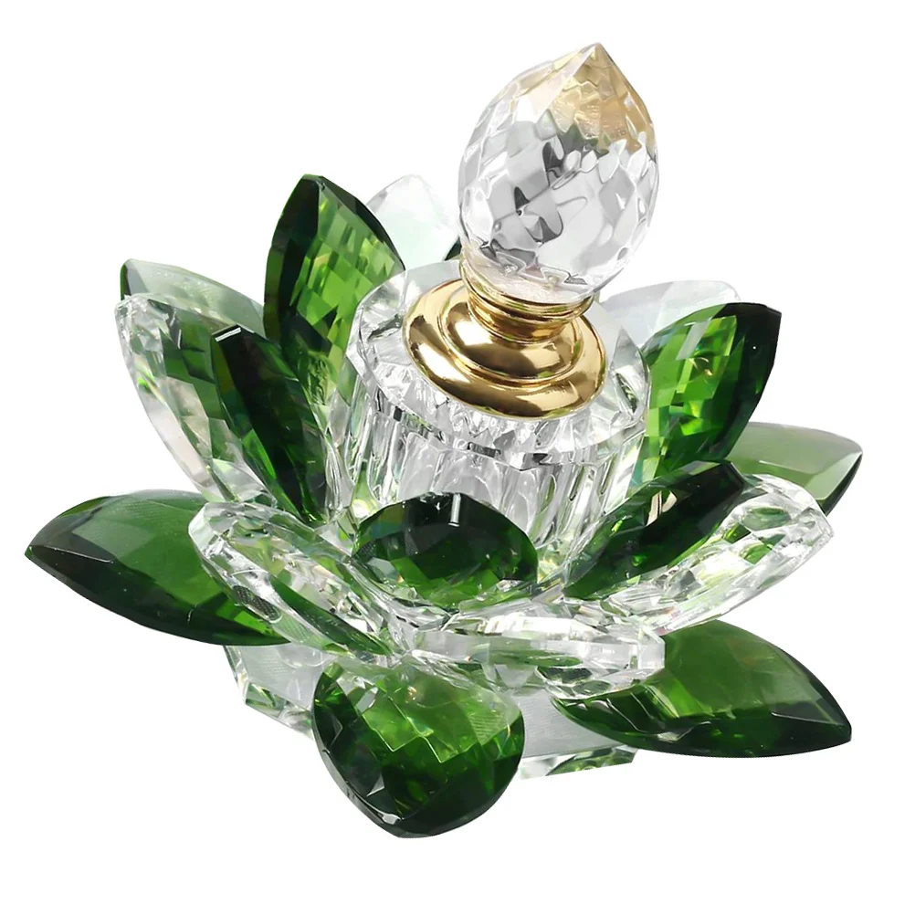

1Pcs Crystal Glass Perfume Bottle Lotus Designed Delicate Refillable Container Home Decor Storage Elegant Liquid