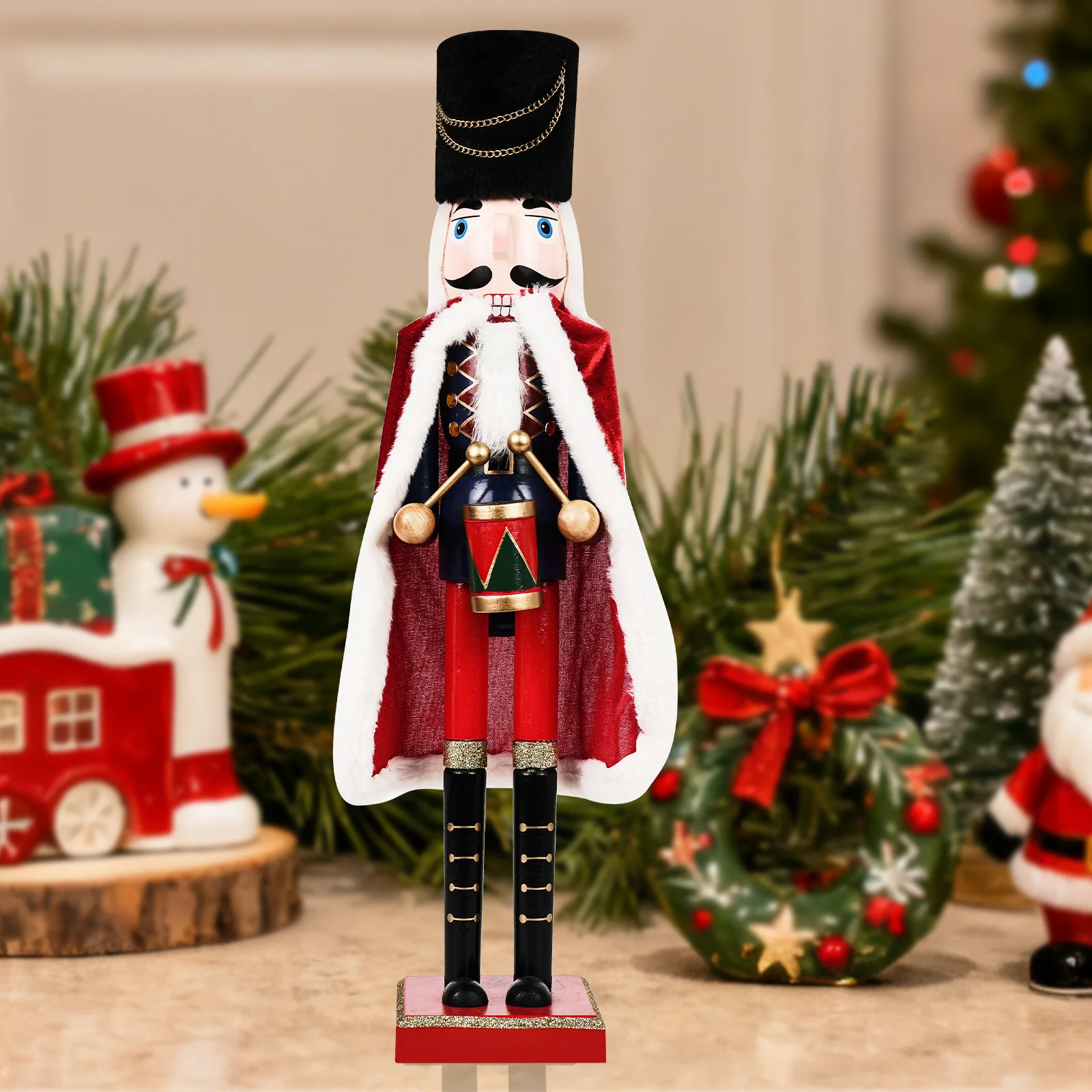 

Wooden Nutcracker Decor 24inch, Thanksgiving Nutcracker Soldier Figure for Home and Table, Festive Harvest Collectible, Fireplac