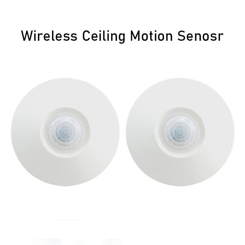 2pcs/Lot 433MHz EV1527 Indoor Wireless Ceiling Infrared Motion Sensor 360 Degree Detecting Anti-masking for Burglar Alarm System