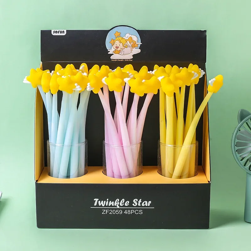 

50PCS Korean Version Cute Star Silica Gel Pen Creative Meteor Styling Signature Pen Stationery Kawaii School SuppliesGel Pens