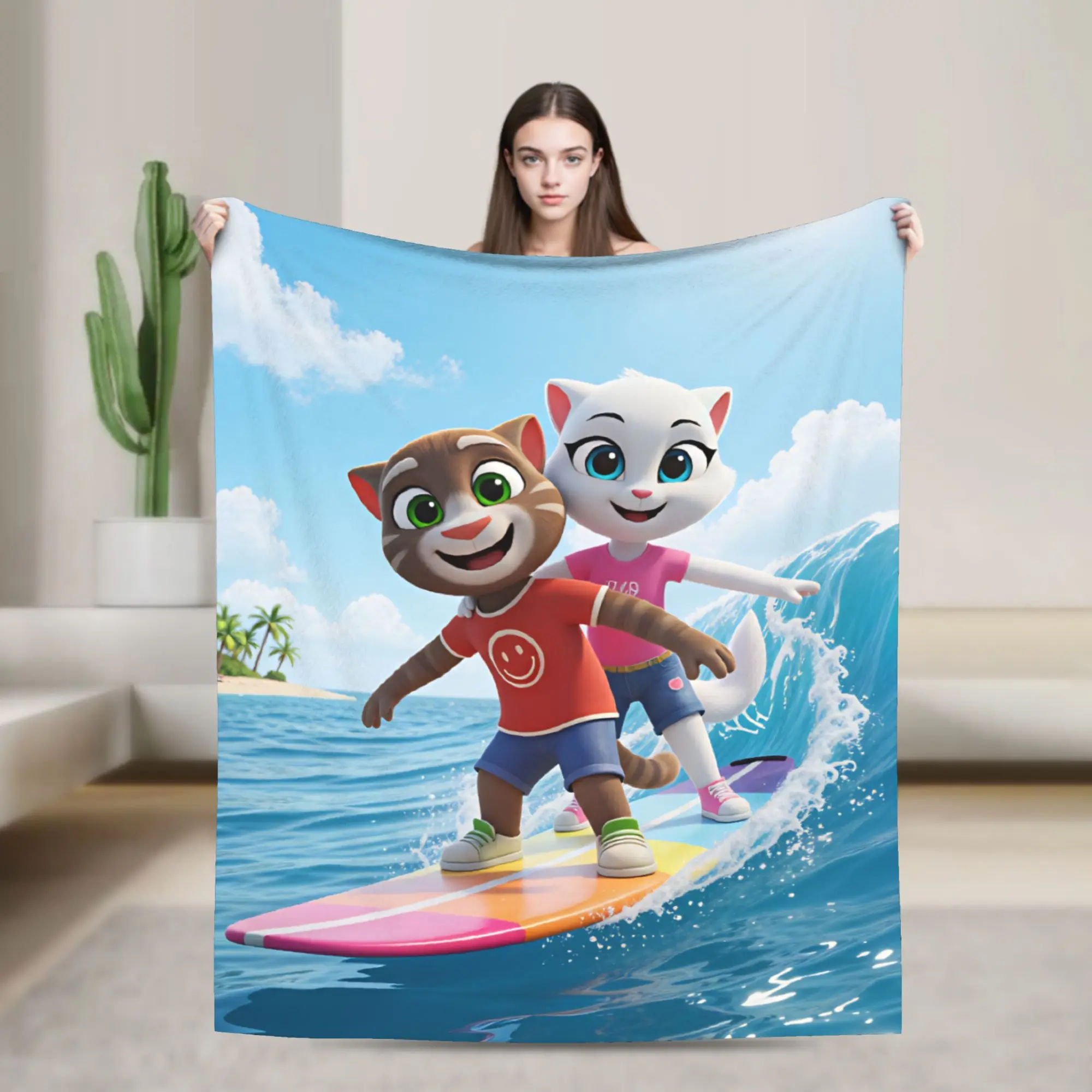 T-Talking T-Tom And F-Friends   Blanket Quality Super Soft  Throw Blanket Autumn Girls Boys Couch Bed Fluffy Bedspread