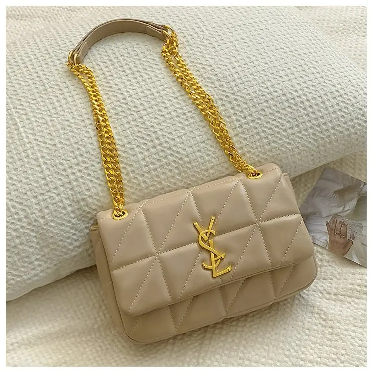 

Luxury Women's Bag - Diamond Pattern Chain Strap, Small Crossbody Purse, Trendy & Versatile for Daily Us