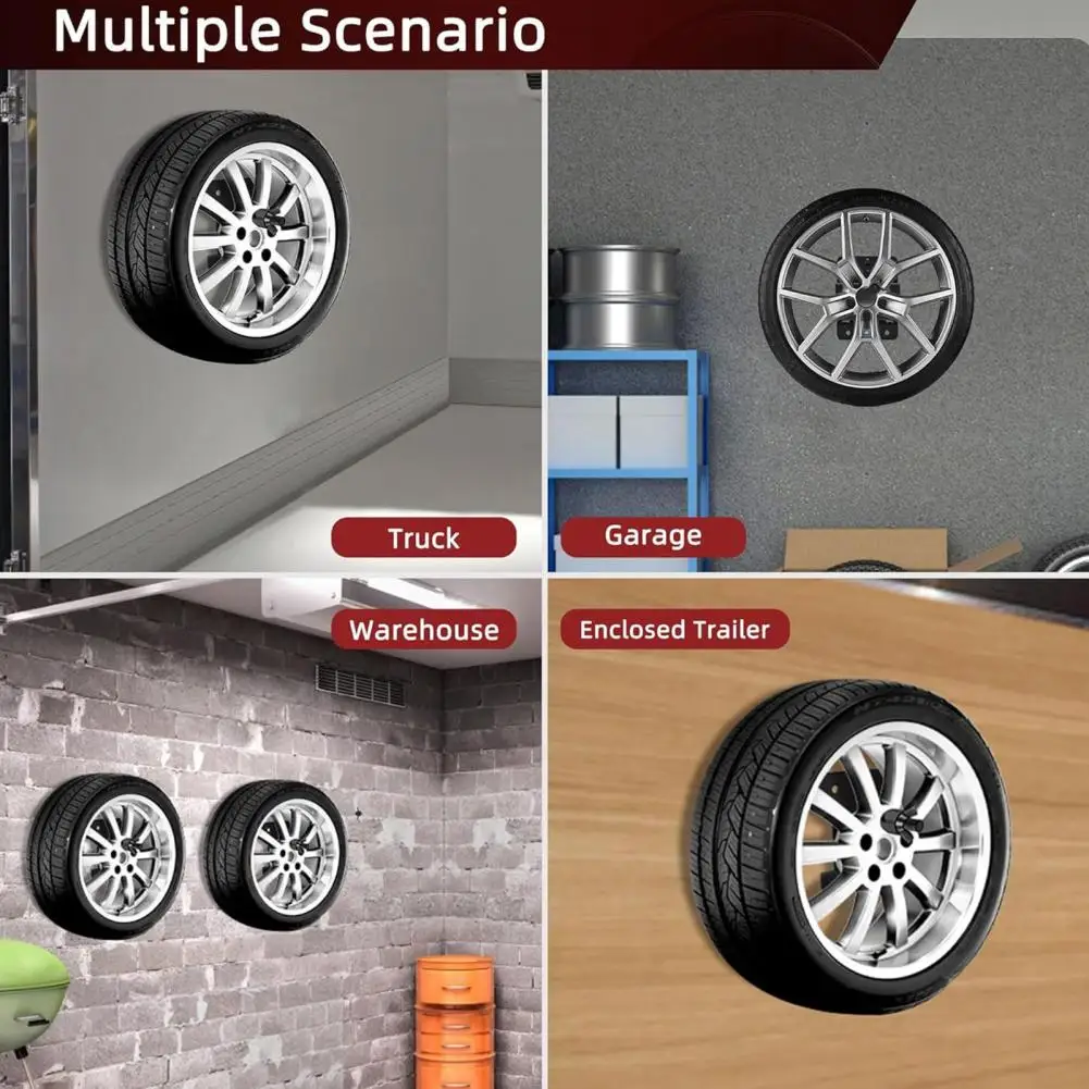 Enclosed Trailer Spare Mount Heavy Duty Spare Tire Mounting Bracket Wall Mounted Wheel Storage Rack Enclosed Trailer for Secure