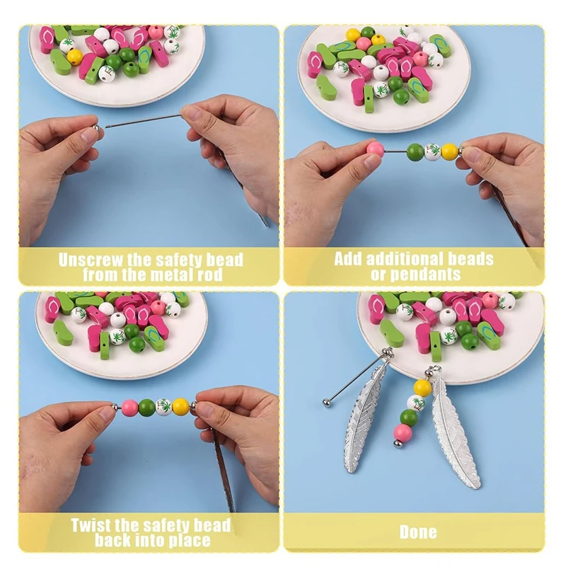 ที่คั่นหนังสือประดับด้วยลูกปัดแบบทำมือ30ชิ้นแถบเปล่าพร้อมจี้ขนนกที่ใส่หน้าลูกปัดชุดงานหัตถกรรมที่คั่นหนังสือสำหรับคนรักหนังสือ