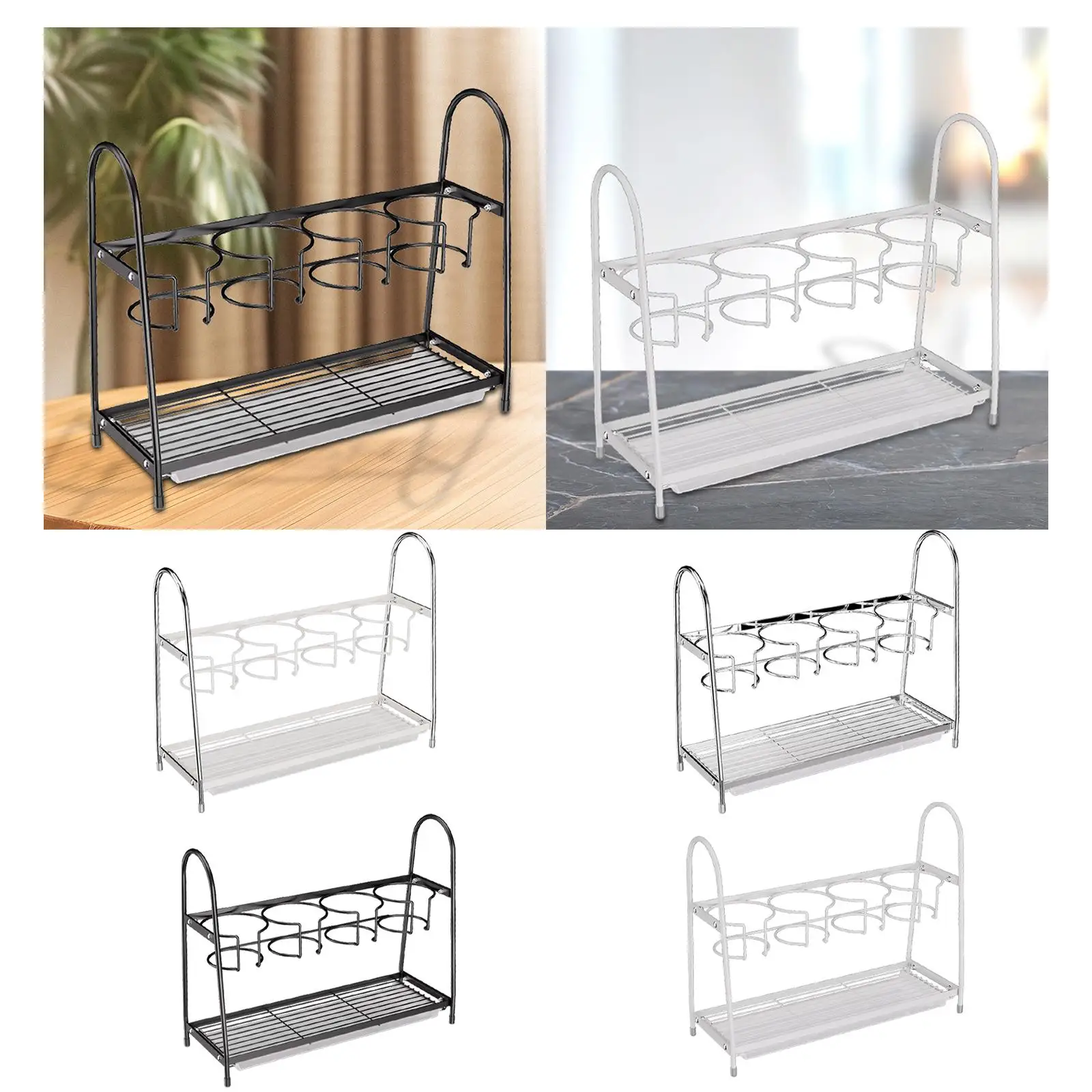 Water Bottle Organizer Rack Kitchen Pantry Utensils Compartment Home Shelf Cabinet Carbon Steel Water Cup Organization Rack