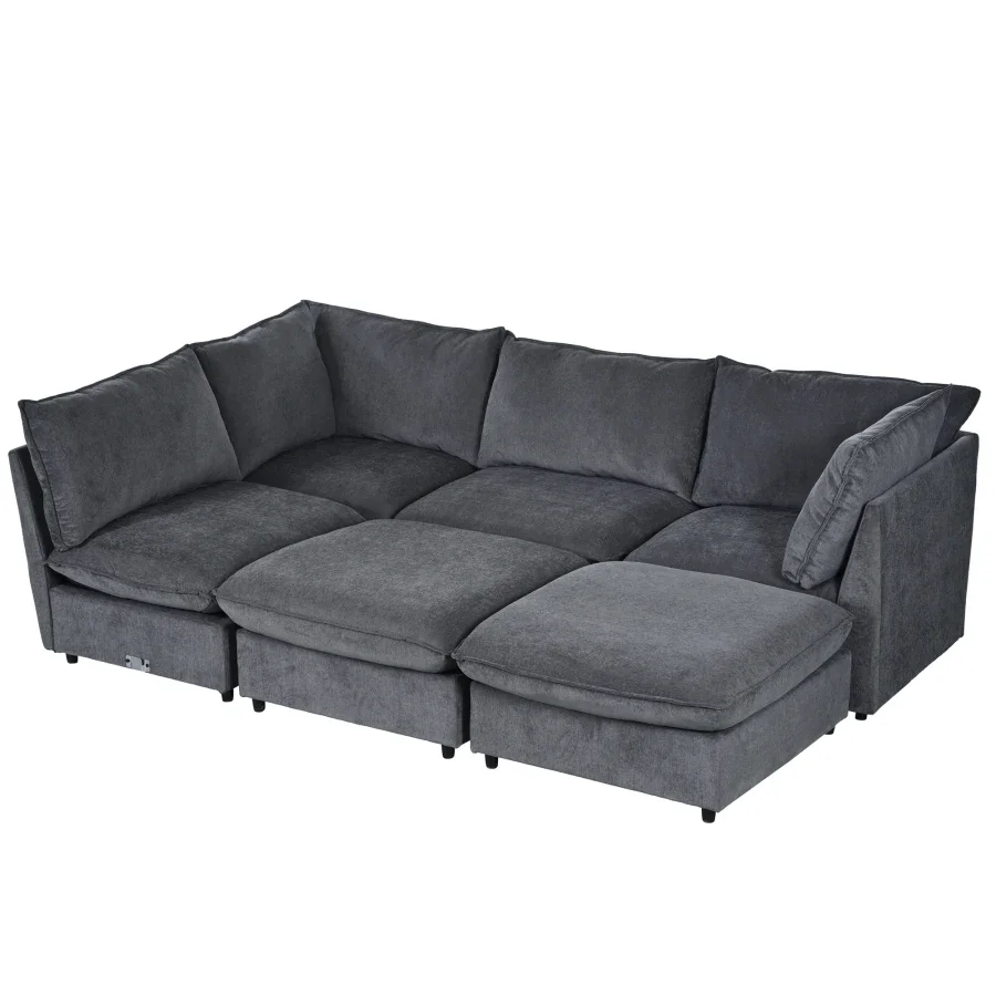 

Modern Large U-Shape Sectional Sofa, 2 Large Chaise with Removable for Living Room