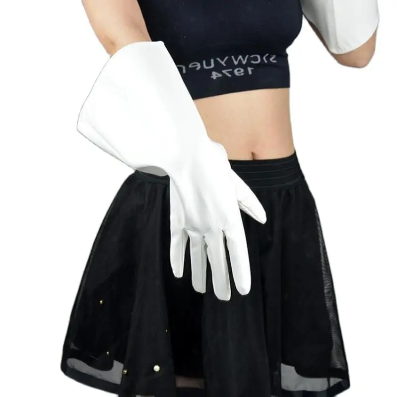 38cm Touchscreen Long Gloves Big Sleeve Wide Cuff Lantern Sleeve Puff Sleeve Emulation Leather Black Male Female WPU134