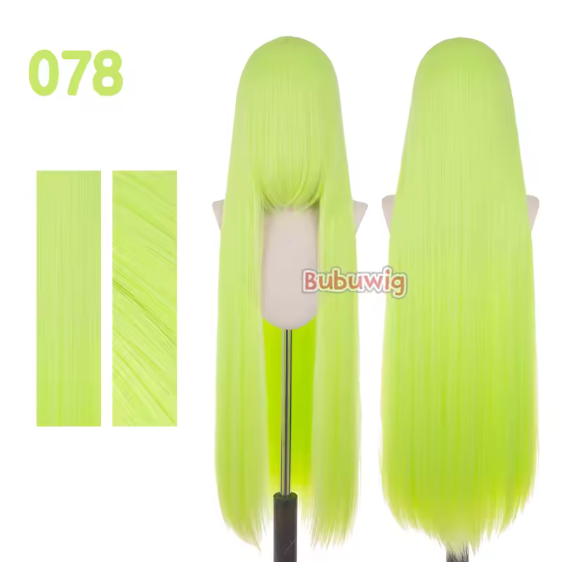 Bubuwig Synthetic Hair 100cm Long Straight Pure Color Cosplay Wigs Over 100 Colors Black White Red Blue Brown Wig Heat Resistant - Image 42
