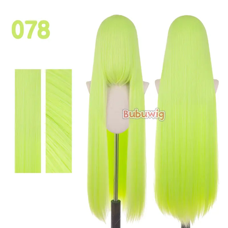 Bubuwig Synthetic Hair 100cm Long Straight Pure Color Cosplay Wigs Over 100 Colors Black White Red Blue Brown Wig Heat Resistant - Image 42