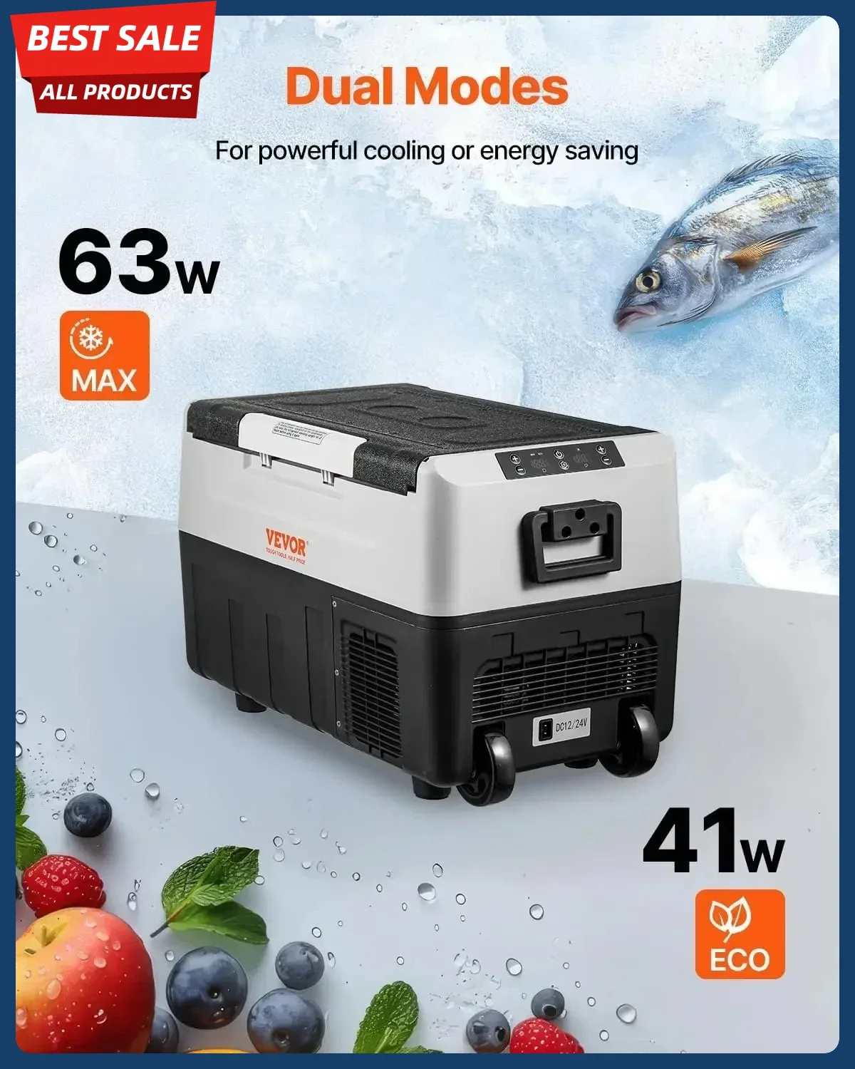 

Car Refrigerator, 12 Volt Car Refrigerator Fridge, 37 QT/35 L Dual Zone Portable Freezer, -4℉-50℉ Adjustable Range