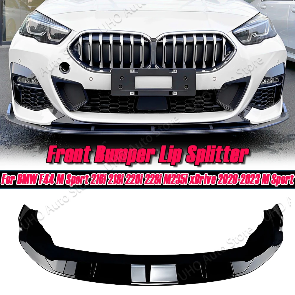 For BMW 2 Series F44 M Sport 216i 218i 220i 228i M235i xDrive 2020-2023 Front Bumper Lip Splitter Spoile Spoiler ABS Black Decor