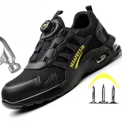 Men's Rotating Button Safety Shoes Indestructible Shoes Anti-Smashing Steel Toe Male Sneakers Puncture-Proof Work Men Boots 안전화