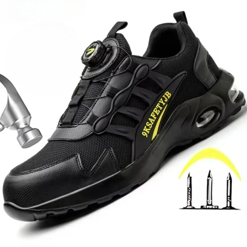 Men's Rotating Button Safety Shoes Indestructible Shoes Anti-Smashing Steel Toe Male Sneakers Puncture-Proof Work Men Boots 안전화