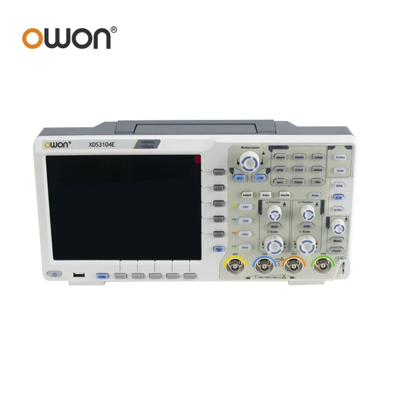 OWON XDS3104E 4 Channels Digital Oscilloscope 100MHz XDS3064E 60MHz 1GS/s 4CH 8inch Touchscreen I2C SPI RS232 CAN BUS Decording