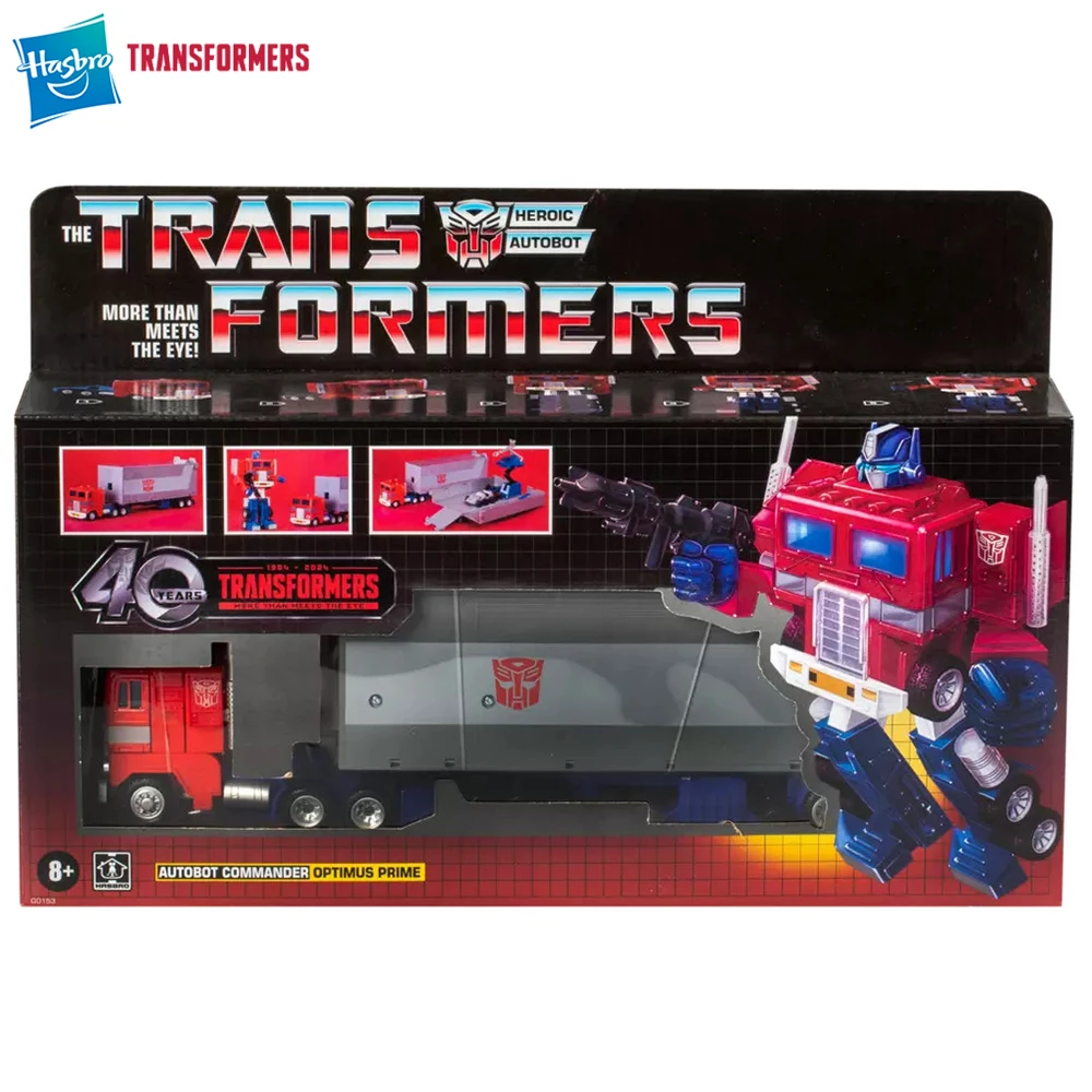 Hasbro Transformers-figura de acción Retro Autobot Commander G1 Optimus Prime, juguete coleccionable de 15,8 cm, 40 años